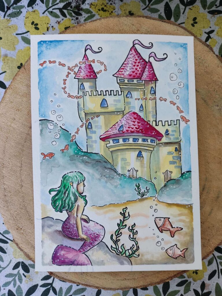 fertiges Aquarellbild frontal