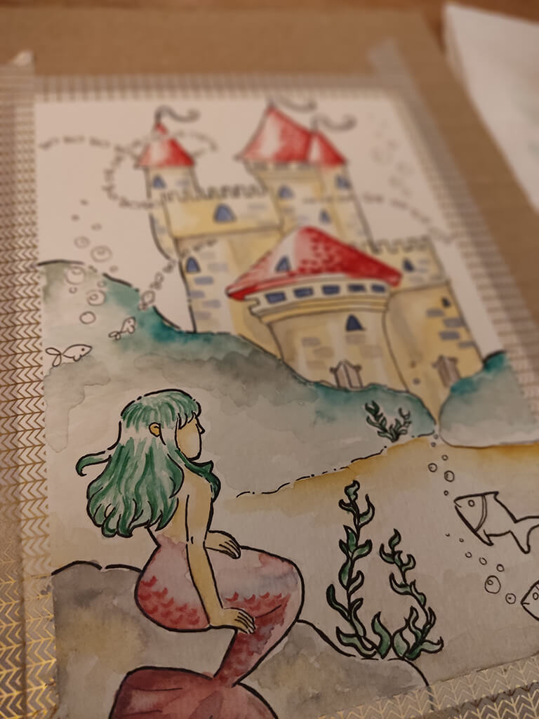 Erste Farbschicht Aquarell.